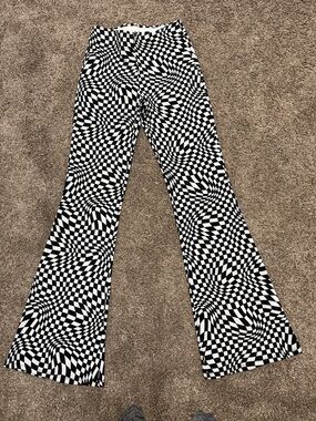 Garage Women's XS Black and White Checkerboard Odessa Flare Pants